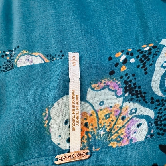 Free People Tuscan Dreams Tunic Dress Turquoise Women’s Size Small - Picture 7 of 10